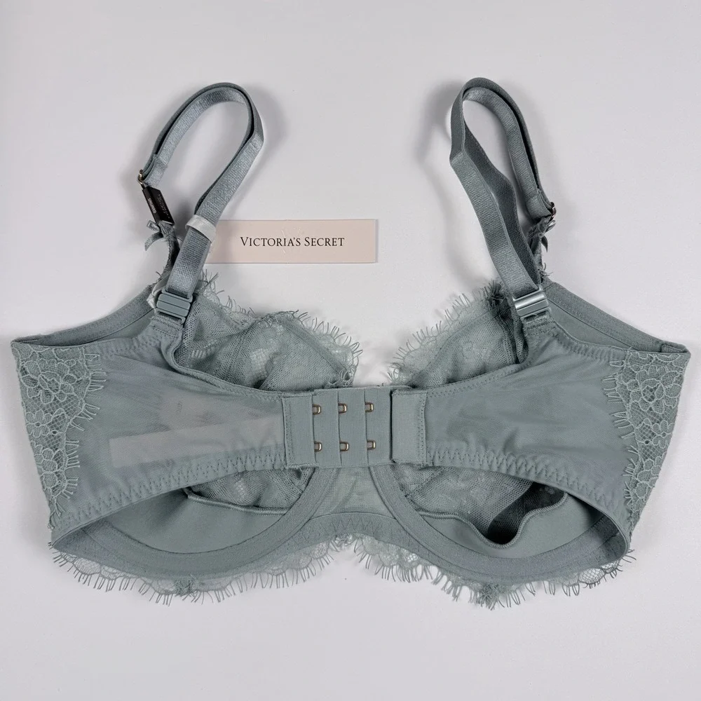 Victoria's Secret Dream Angels Unlined‎ Uplift Sling Lace Bra Sage Green 32DDD